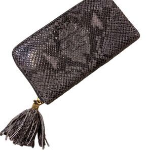 New Tory Burch Thea Snake Continental ZIP Wallet